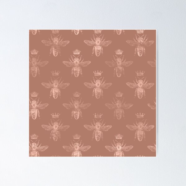 Black & Gold Queen Bee Pattern Hand & Bath Towel by Rose Gold