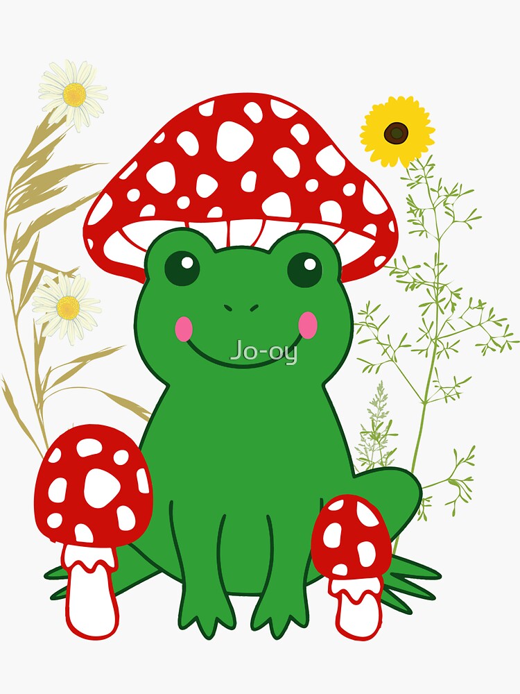 Cute Kawaii Frog with Toadstool Mushroom Hat and Snail: Cottagecore  Aesthetic Love Pet Bandana for Sale by MinistryOfFrogs