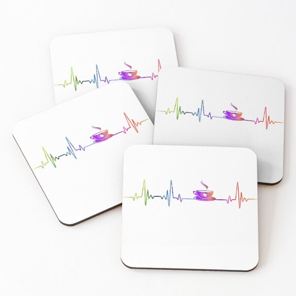 Item preview, Coffee heartbeat watercolor designed and sold by loves789.