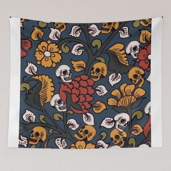 Item preview, Skulls and Flora designed and sold by umdvsgrnart.