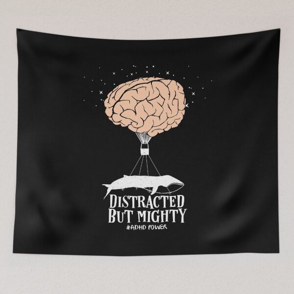 Item preview, Funny #ADHD Brain - Distracted But Mighty, Attention Deficit Hyperactive Disorder designed and sold by MJDezigns.