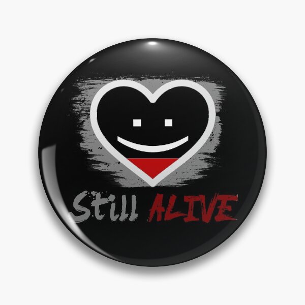 Item preview, "Still Alive" Heart Broken Theme Smile In Pain Love Art Design Black Color designed and sold by anjanaartz.