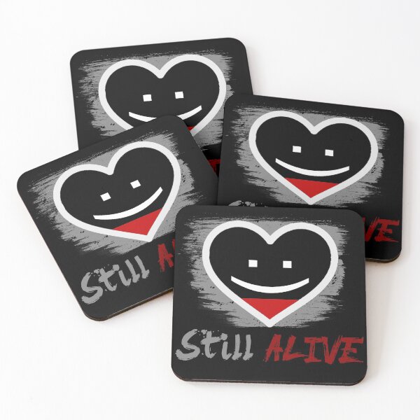 Item preview, "Still Alive" Heart Broken Theme Smile In Pain Love Art Design Black Color designed and sold by anjanaartz.