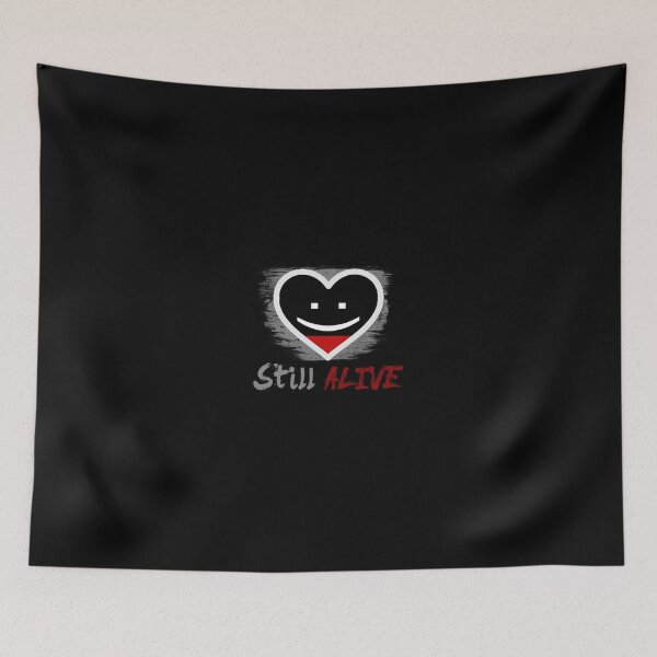 Item preview, "Still Alive" Heart Broken Theme Smile In Pain Love Art Design Black Color designed and sold by anjanaartz.