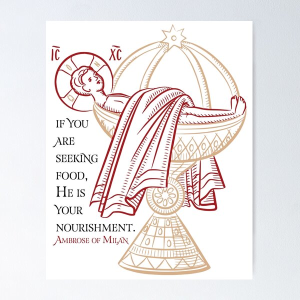 Item preview, Flesh of Christ - Simplified | Eucharist | Ambrose of Milan Quote designed and sold by EkromDesigns.