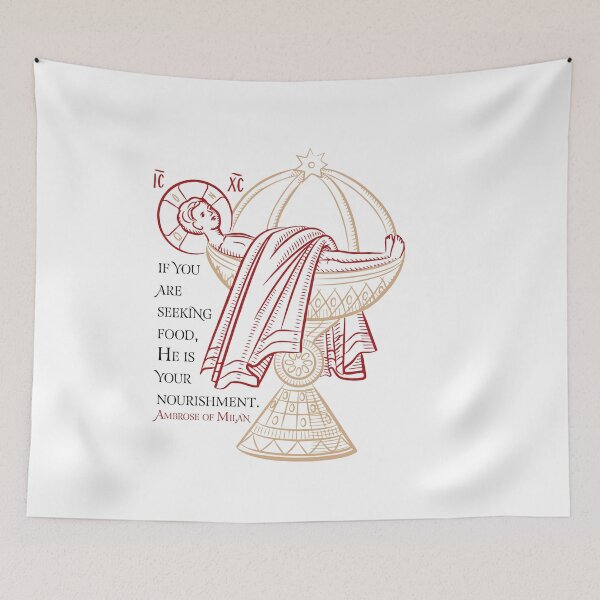 Item preview, Flesh of Christ - Simplified | Eucharist | Ambrose of Milan Quote designed and sold by EkromDesigns.