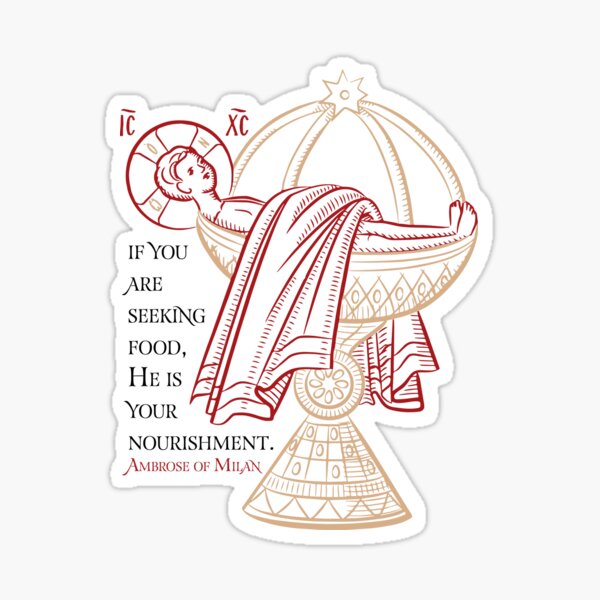 Item preview, Flesh of Christ - Simplified | Eucharist | Ambrose of Milan Quote designed and sold by EkromDesigns.