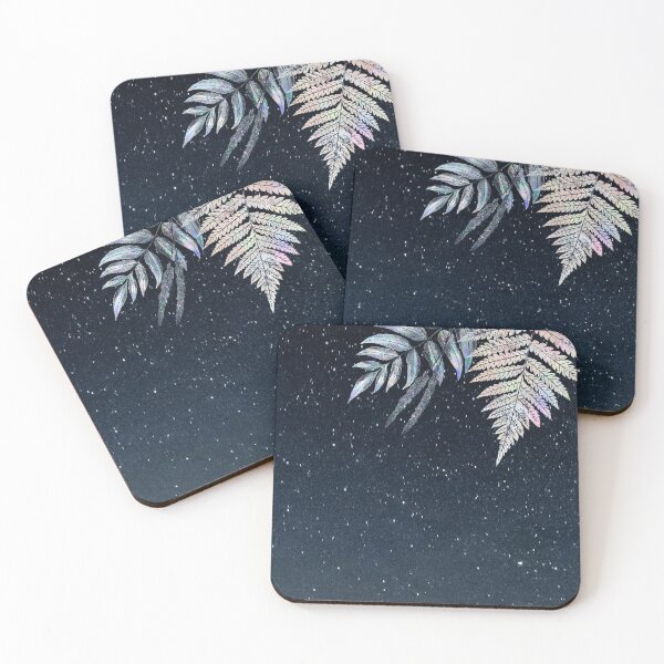 Item preview, Holographic fern frame on a starry background design resource designed and sold by Priya Mishra.
