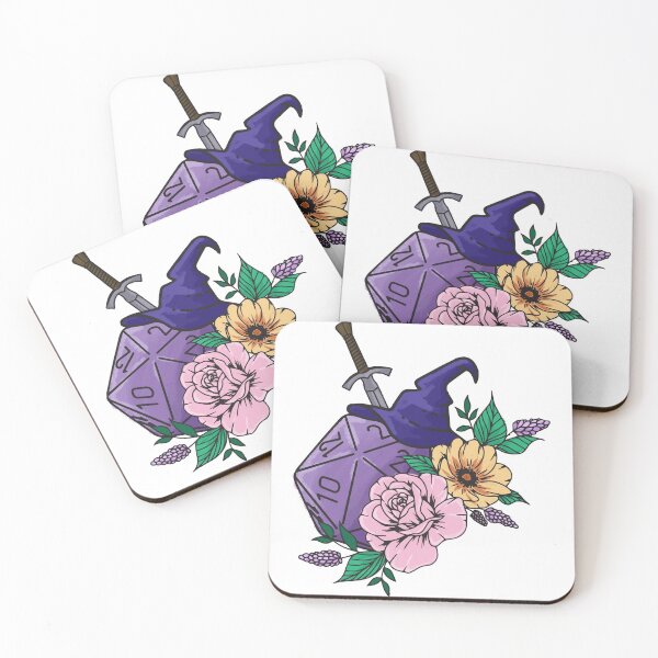 Item preview, Dungeons and Dragons DnD D20 Wizards Witches Hat Sword Floral Flowers designed and sold by NickiCollings.