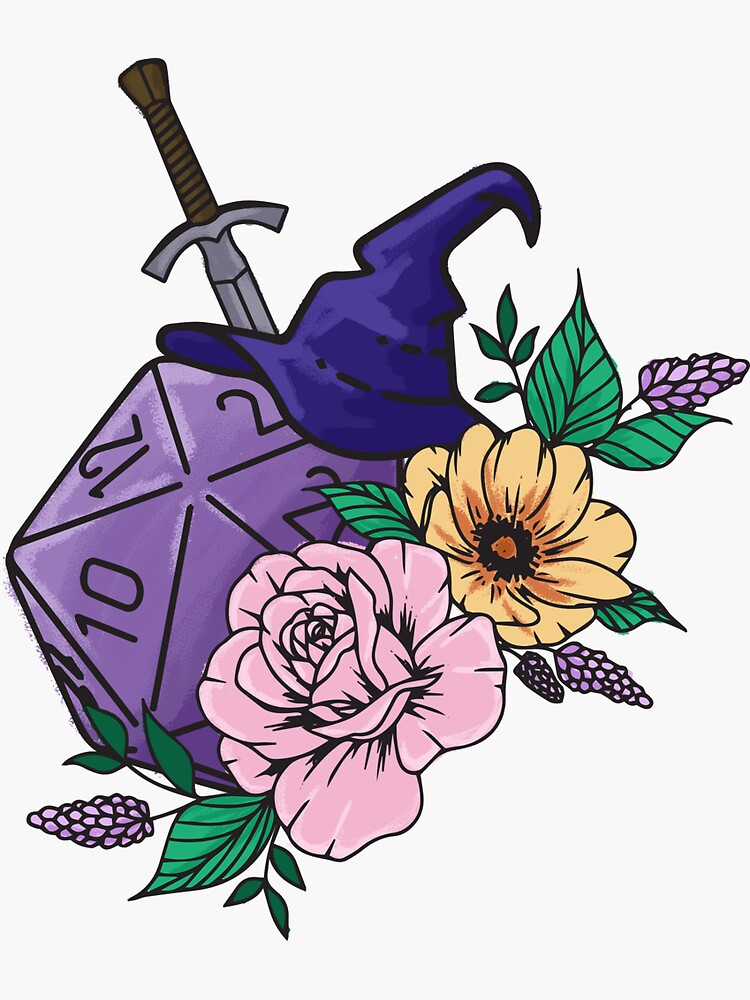 Flowered sword sticker, stickers, flowers sticker, aesthetic stickers