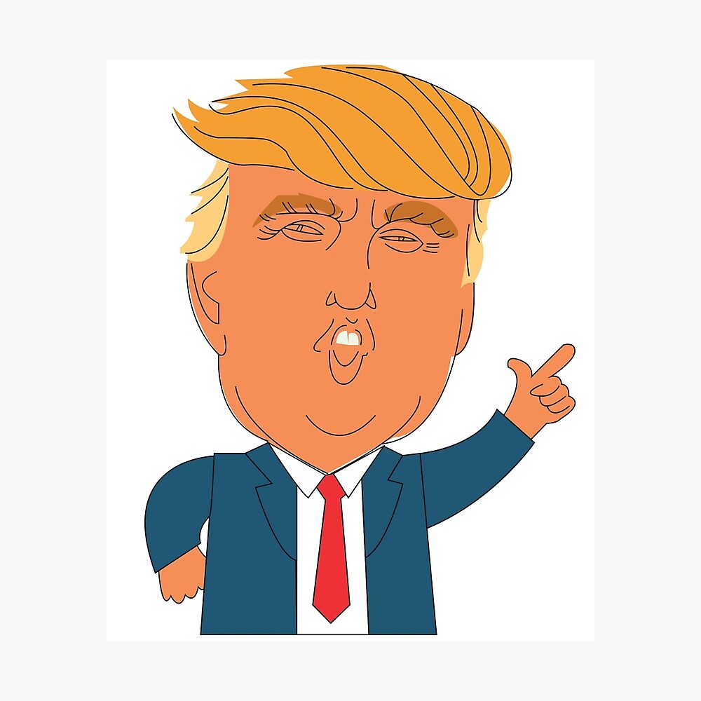 Lámina fotográfica «Dibujos animados de Donald Trump» de BertieBurrell |  Redbubble