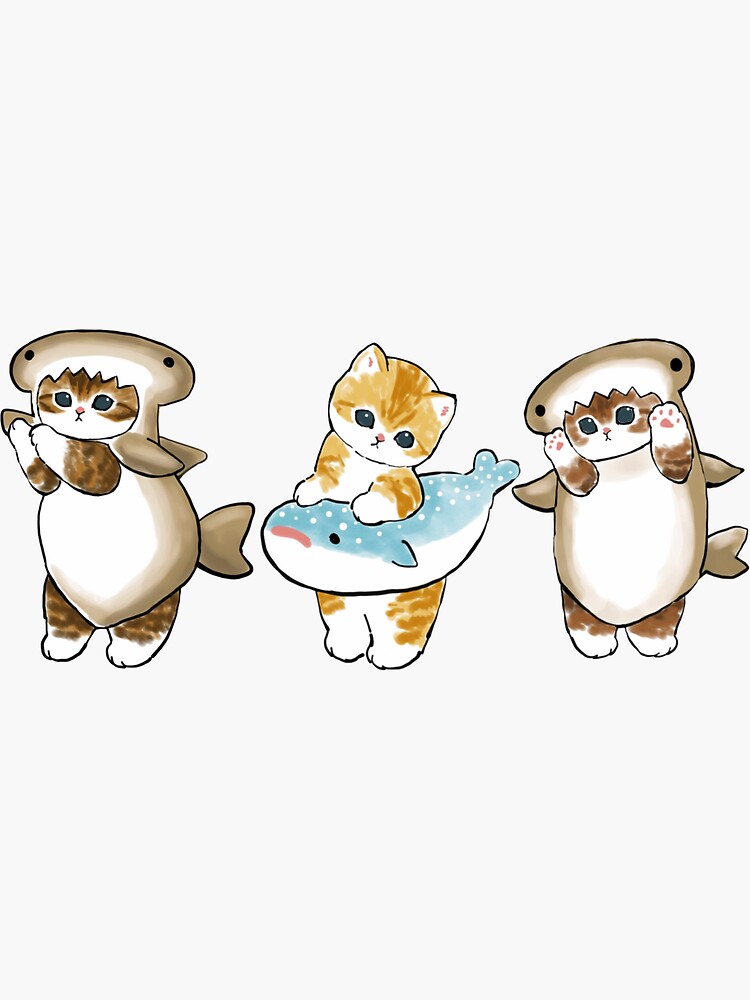 Pegatina « Mofu Sand kawaii drawings camiseta- mofu sand kawaii cat ...