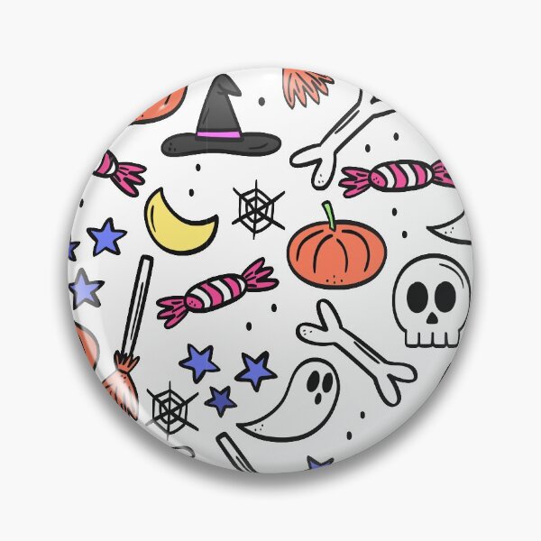Item preview, Halloween pumpkin, candy, and witch hat pattern - seamless Halloween pattern designed and sold by FirstTouch.