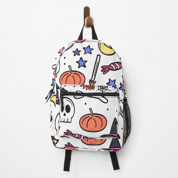 Item preview, Halloween pumpkin, candy, and witch hat pattern - seamless Halloween pattern designed and sold by FirstTouch.