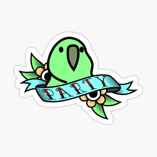 Item preview, Party Parrot Vintage Tattoo designed and sold by Korben-Dallas.