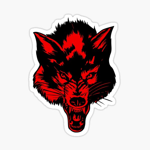 "Angry Red Wolf " Sticker for Sale by ESSA1995 Redbubble