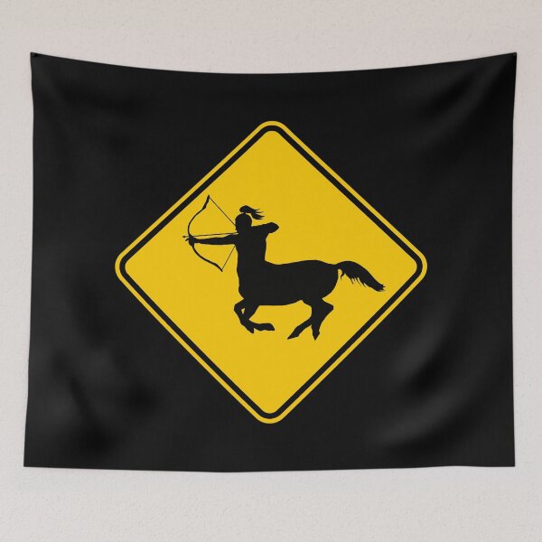 Item preview, Centaur warning sign designed and sold by NerdScribblings.
