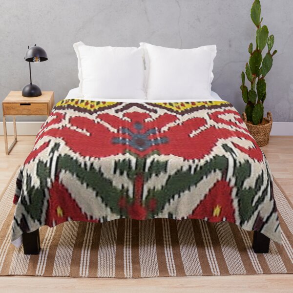 Item preview, Majestuosas flores rojas, estampado Beauty of Ikat designed and sold by LeFabriqueOuz.