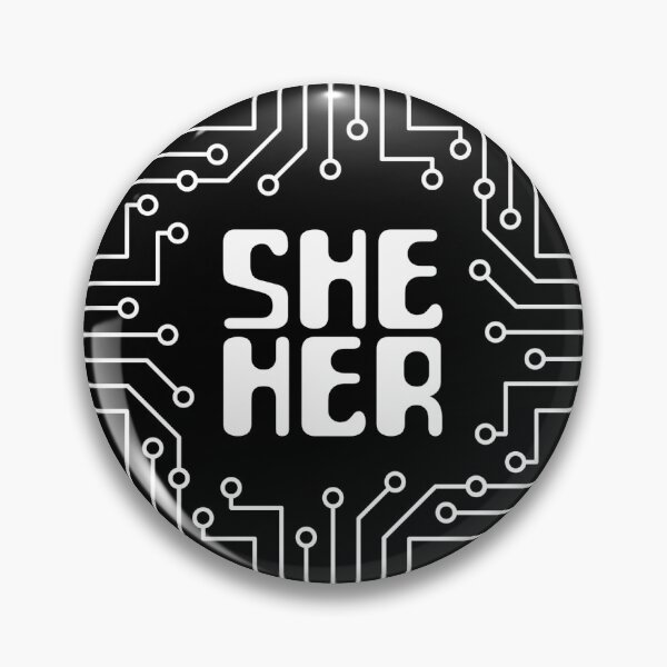 Item preview, White Circuit Board She/Her Pronouns designed and sold by MoonMint.