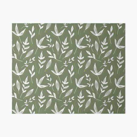 Item preview, Moss Green Leaves Pattern designed and sold by Dream Big! by E. H..