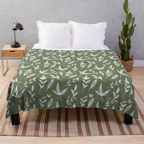 Item preview, Moss Green Leaves Pattern designed and sold by Dream Big! by E. H..