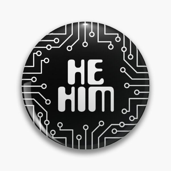 Item preview, White Circuit Board He/Him Pronouns designed and sold by MoonMint.