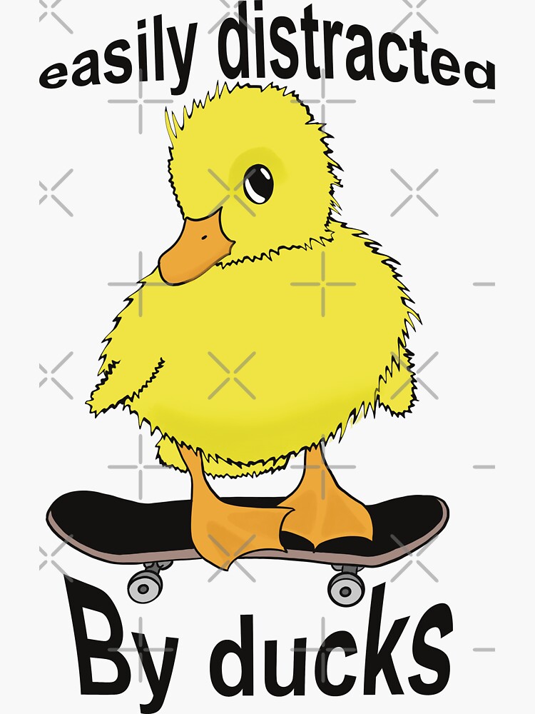 Easily Distracted By Ducks Sticker By Zac Designs Redbubble 