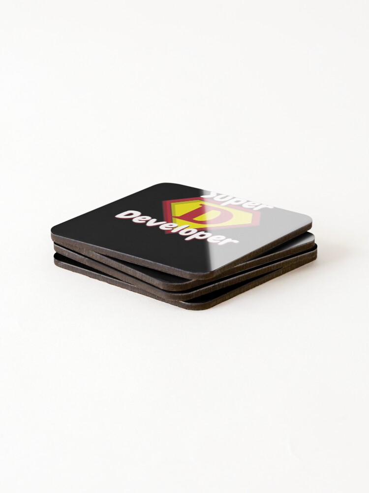 Thumbnail 4 of 5, Coasters (Set of 4), Super Developer | Hero Programmer designed and sold by StickerPolitics.