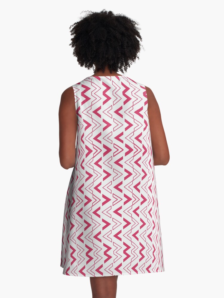 Thumbnail 3 of 4, A-Line Dress, Pink Arrows Pattern designed and sold by DesignsbyEH.