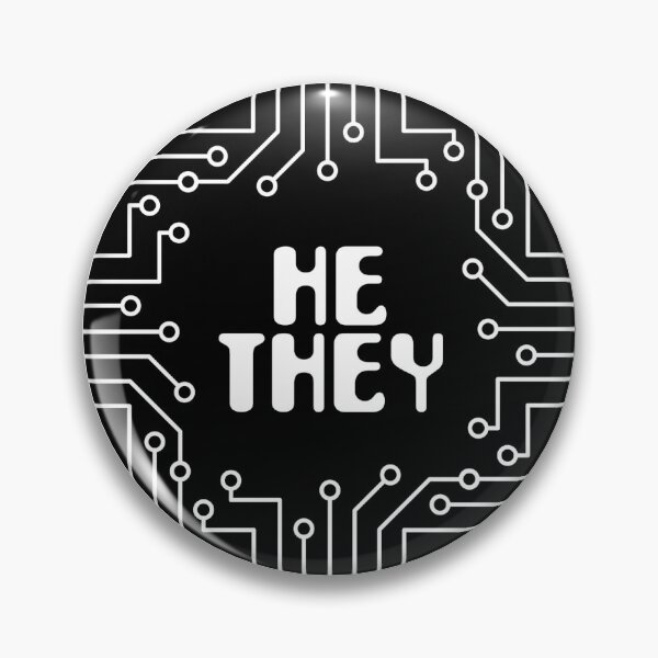 Item preview, White Circuit Board He/They Pronouns designed and sold by MoonMint.