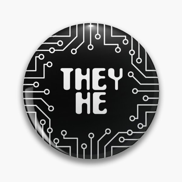 Item preview, White Circuit Board They/He Pronouns designed and sold by MoonMint.