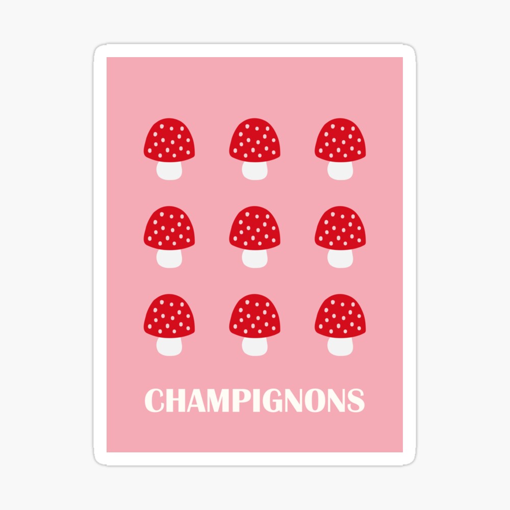 mushrooms indie decor cute pink art cottagecore posters aesthetic french art retro photographic print for sale by kristinityart redbubble