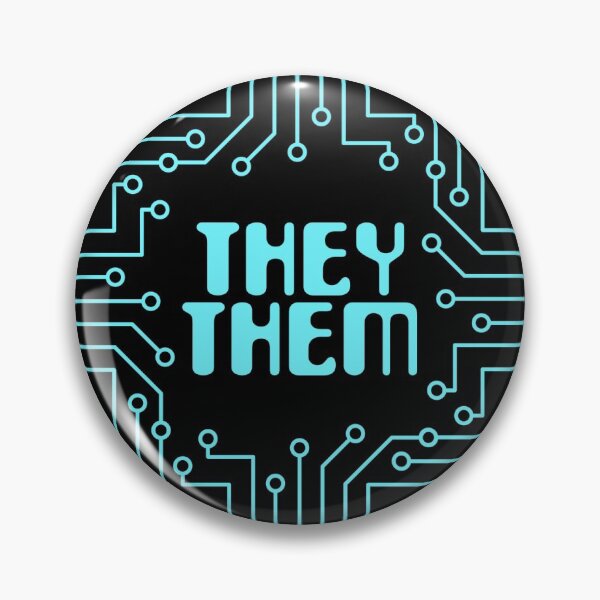 Item preview, Blue Circuit Board They/Them Pronouns designed and sold by MoonMint.
