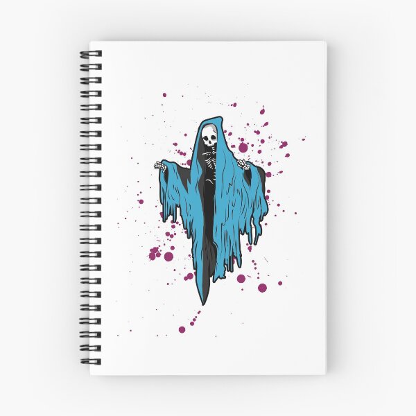 Aperçu de l'œuvre Rose et bleu Halloween squelette Grim Reaper Résumé créée et vendue par NoImNotBecka.