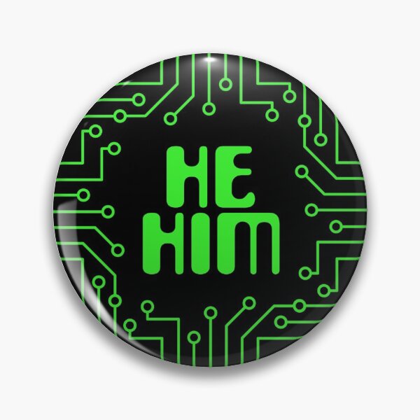 Item preview, Green Circuit Board He/Him Pronouns designed and sold by MoonMint.