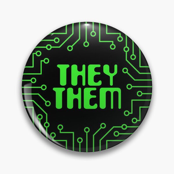Item preview, Green Circuit Board They/Them Pronouns designed and sold by MoonMint.