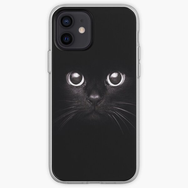 Gato negro Funda blanda para iPhone