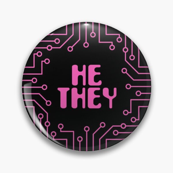 Item preview, Pink Circuit Board He/They Pronouns designed and sold by MoonMint.