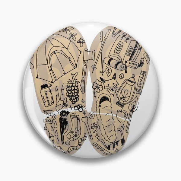 Item preview, Brown Hiking Boot Footprint "Backpacking Doodles" designed and sold by Boreal-Witch.