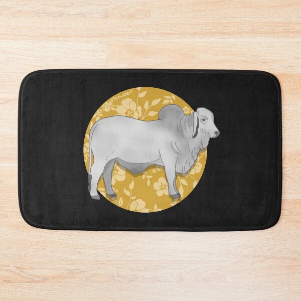 Item preview, Brahman Bull with Yellow Floral Pattern designed and sold by AmethystArtwork.