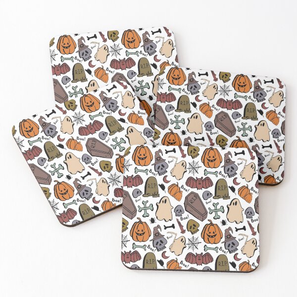 Item preview, Halloween pumpkin, candy, and witch hat pattern - seamless Halloween designed and sold by FirstTouch.