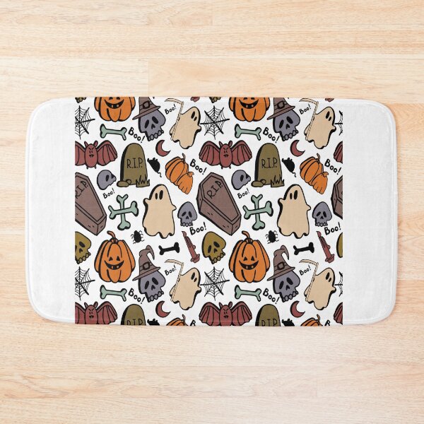 Item preview, Halloween pumpkin, candy, and witch hat pattern - seamless Halloween designed and sold by FirstTouch.