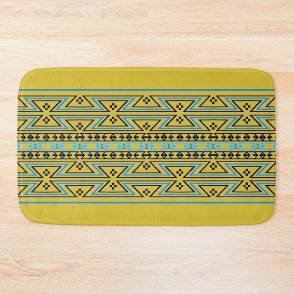 Item preview, Native American Traditional Ethnic Tribal Geometric Navajo Blanket Motif Pattern Yellow designed and sold by Anna Lemos.