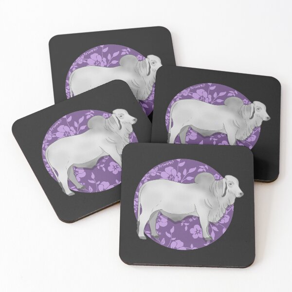 Item preview, Brahman Bull with Purple Floral Pattern designed and sold by AmethystArtwork.