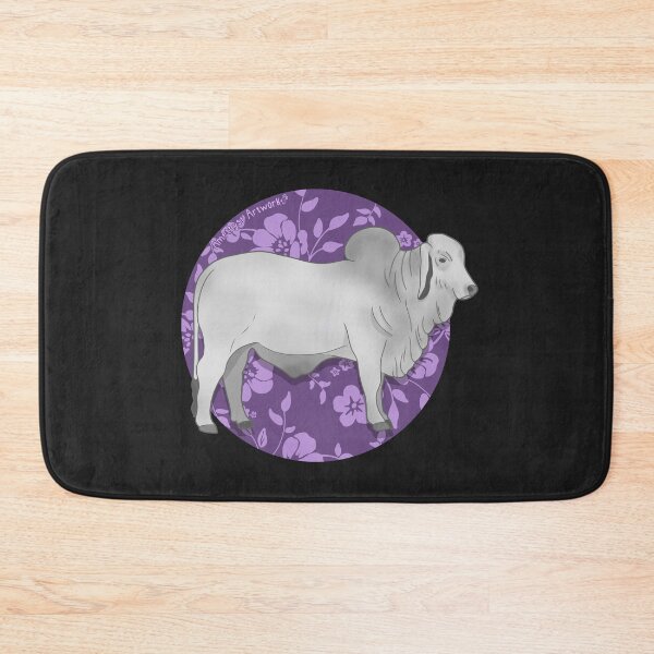 Item preview, Brahman Bull with Purple Floral Pattern designed and sold by AmethystArtwork.