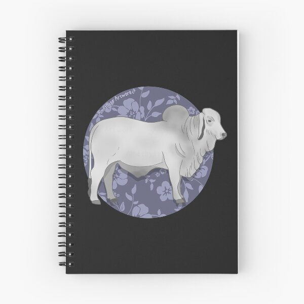 Item preview, Brahman Bull with Indigo Floral Pattern designed and sold by AmethystArtwork.