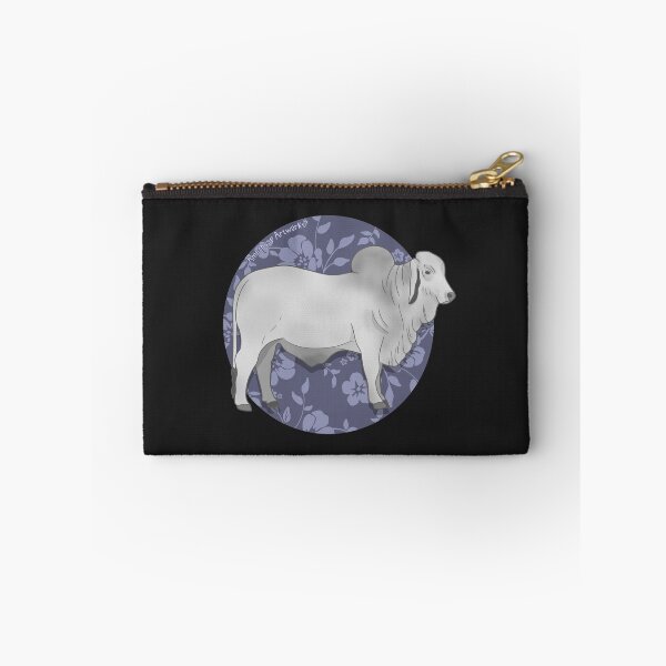 Item preview, Brahman Bull with Indigo Floral Pattern designed and sold by AmethystArtwork.
