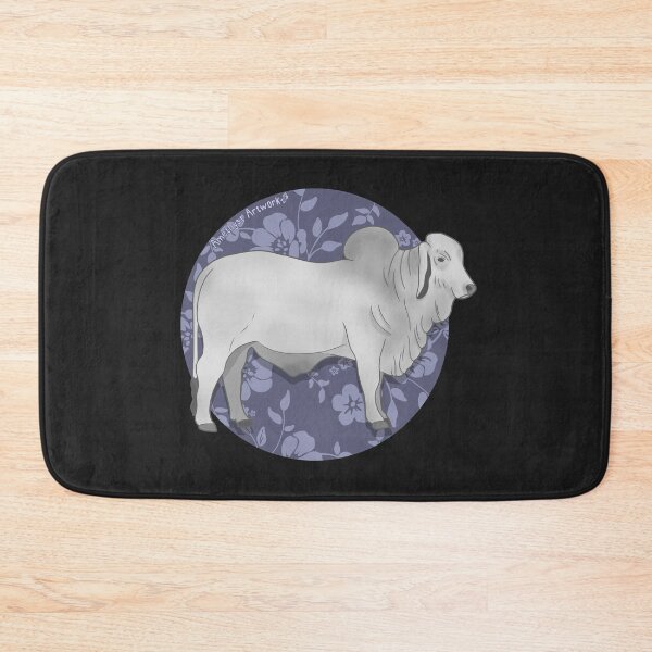 Item preview, Brahman Bull with Indigo Floral Pattern designed and sold by AmethystArtwork.