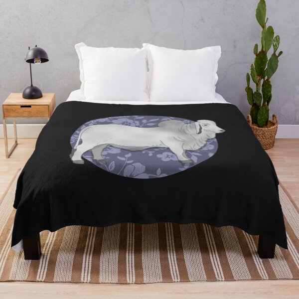 Item preview, Brahman Bull with Indigo Floral Pattern designed and sold by AmethystArtwork.