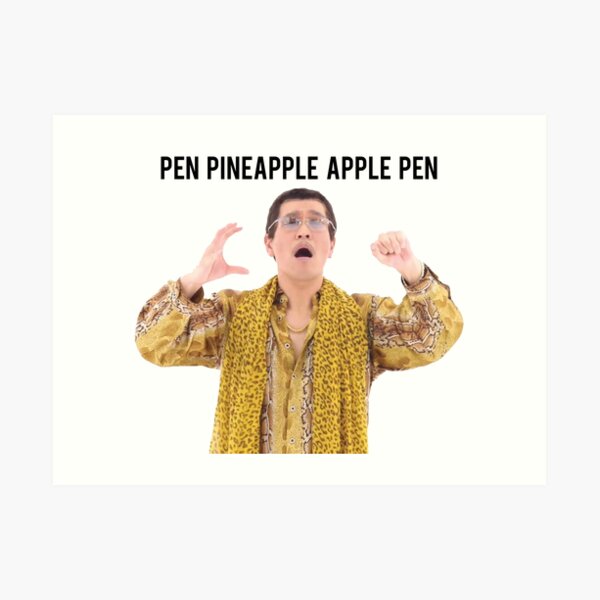 Pen Pineapple Apple Pen Art Print